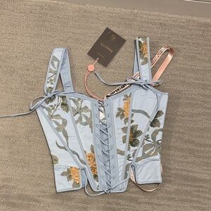 NWT House of CB Callie Reversible Stretch Pima Cotton Corset Top Size XS